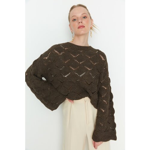 Trendyol Mink Crop Knitwear Sweater Slike