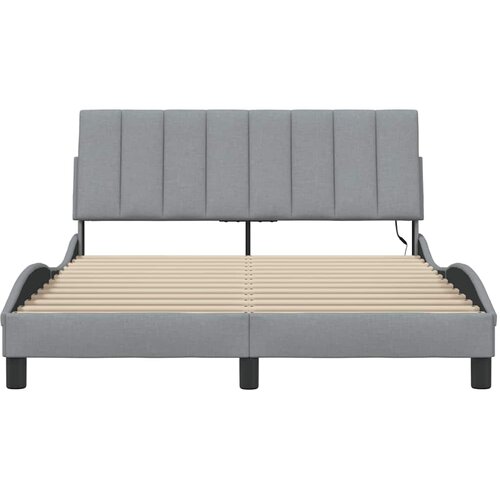  Okvir za krevet bez madraca Hanko svjetlosivi 140x200 cm od tkanine Slike