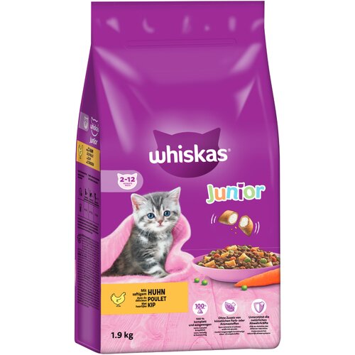 Whiskas Varčno pakiranje: 2 x 950 g / 1,9 kg / 3,8 kg - Junior (2 x 1,9 kg) Slike