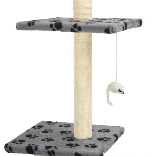  Penjalica za mačke sa stupovima za grebanje od sisala 260 cm siva s otiscima &amp;scaron;apa Slike