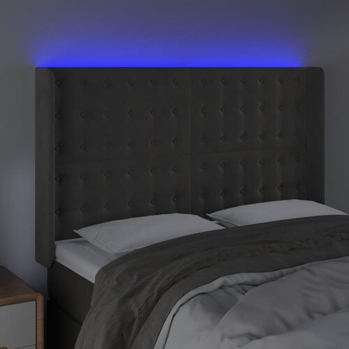  LED uzglavlje tamnosivo 147x16x118/128 cm bar&amp;scaron;unasto Slike