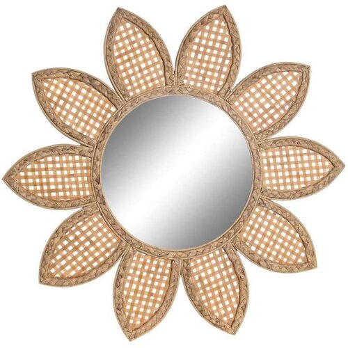  Zidno ogledalo DKD Home Decor Smeđa Prirodno Sunce Tropsko 60 x 2 x 60 cm Slike