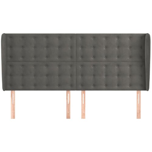  Uzglavlje s u&amp;scaron;ima tamnosivo 203x23x118/128 cm bar&amp;scaron;unasto Slike