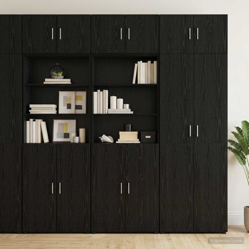  Ormar sa policama Crni hrast 70 x 42,5 x 225 cm Slike
