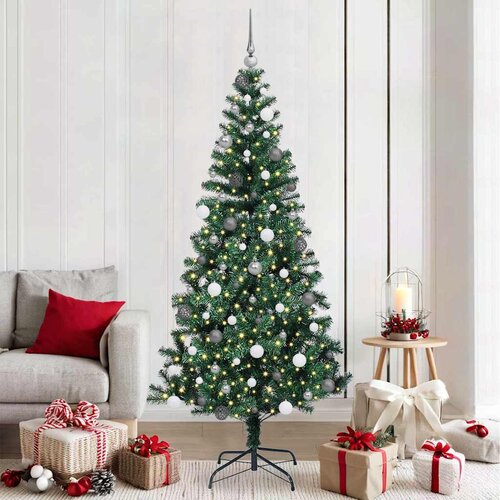 vidaXL Umjetna preddekorirana božićna jelka med 300 LED Zelena 210 cm Cene
