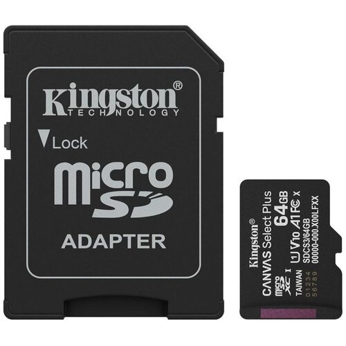 Kingston MicroSD 64GB Class 10Canvas Select Plus100MBs Read,Class 10 UHS-I Slike