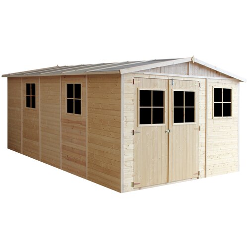 Timbela Lesena vrtna hiša - H226x324x516 cm/15 m² - Panelna konstrukcija, Vrtna lopa s podi - M337+M337G, (21922359) Cene