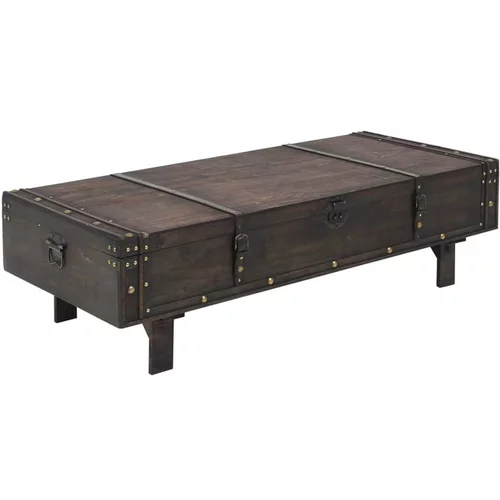  Klubska mizica iz trdnega lesa starinski stil 120x55x35 cm