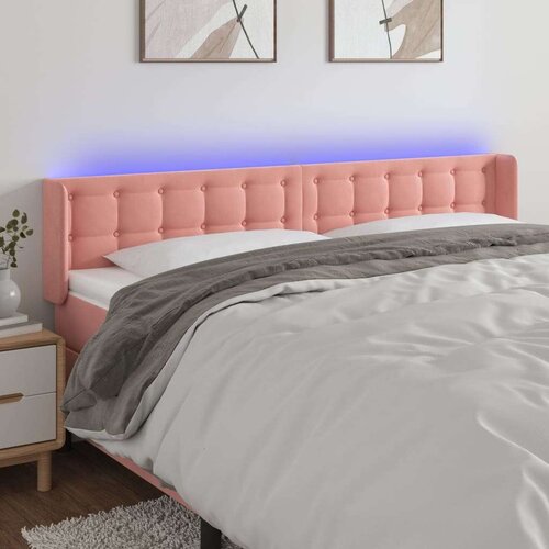  LED posteljno vzglavje roza 163x16x78/88 cm žamet, (20954010) Cene
