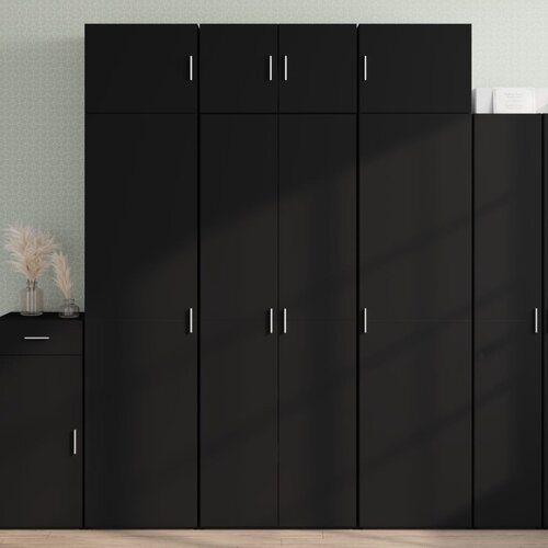 vidaXL Visoka omara črna 70x42,5x185 cm inženirski les Cene