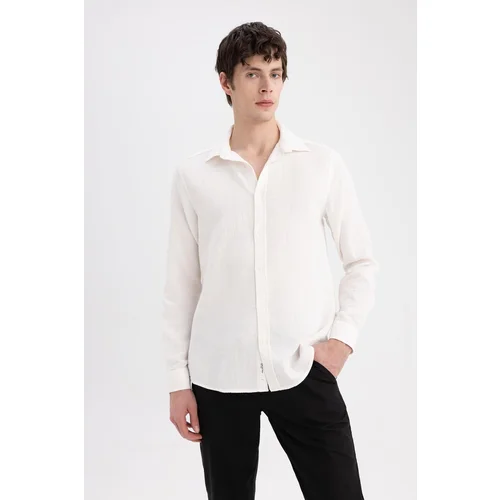 Defacto Regular Fit Polo Neck Cotton Long Sleeve Shirt