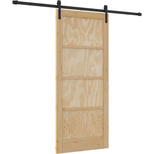 vidaXL Drsna vrata s kompletom strojne opreme 86x198,5 cm Masivna lesena smreka Cene