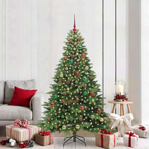 vidaXL Umestno božično drevo med 300 LED Zelena 180 cm PE in PVC Cene