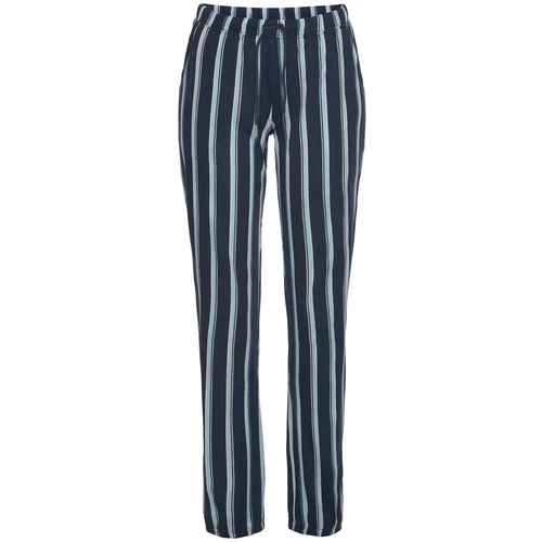 VIVANCE Pidžama hlače sivkasto plava / kobalt plava / bijela