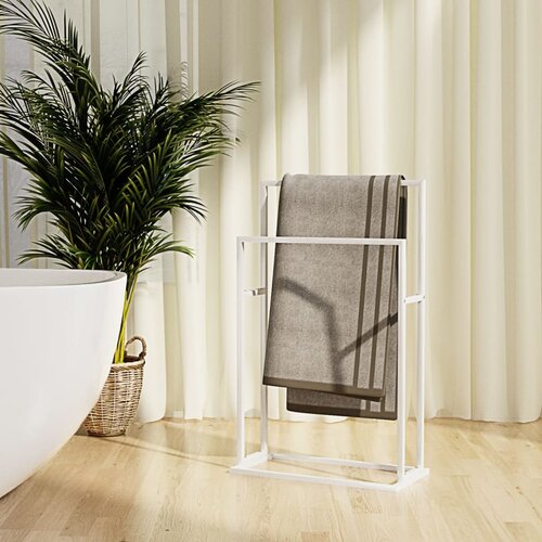 VidaXL Prostostoječe stojalo za brisače belo 48x24x78,5 cm železo Slike