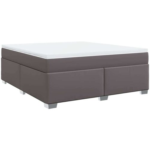 VidaXL Krevet s oprugama i madracem sivi 180 x 200 cm od umjetne kože Slike