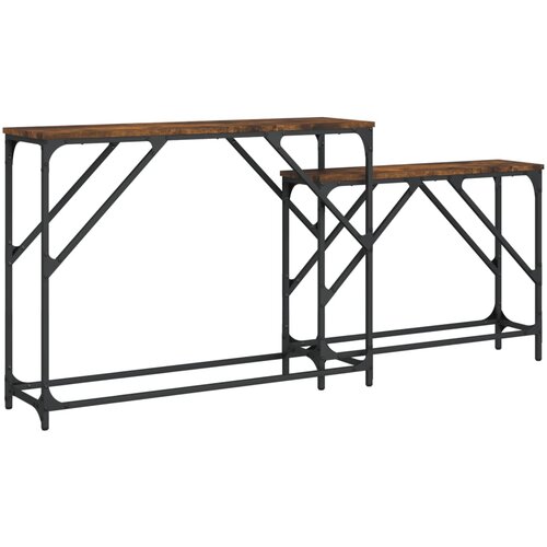 Maison Chic Komplet Konzolne mize - mize ob steni 2-delni dimljen hrast inženirski les, (21786636) Cene
