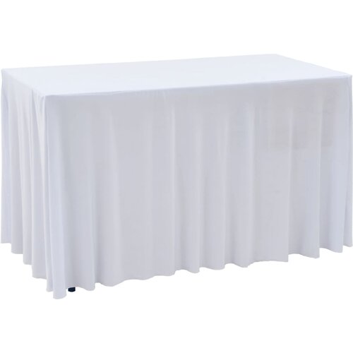 Rastezljive navlake za stol 2 kom duge 120 x 60,5 x 74 cm bijele Slike