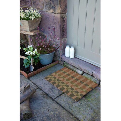 Artsy Doormats Predpražnik iz kokosovih vlaken 40x60 cm Pink and Blue Check &amp;ndash; Slike