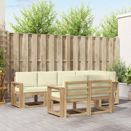  Set vanjskih sofa 7 kom. Bijela i krem Poliester Smeđa 251 x 132,5 x 73 cm Cijene