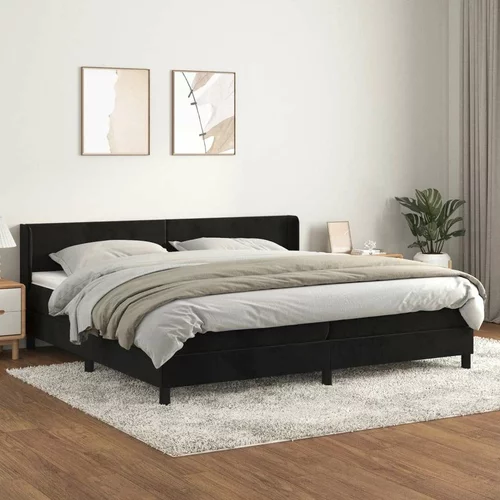  Box spring postelja z vzmetnico črna 200x200 cm žamet, (20791682)