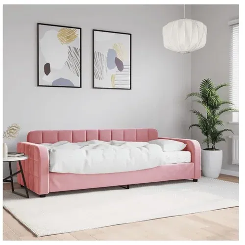vidaXL Dnevna postelja z vzmetnico roza 80x200 cm žamet vidaXL Dnevna postelja z vzmetnico roza 80x200 cm žamet