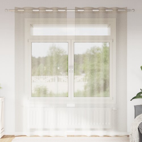 vidaXL Zavese z zavesami 2 pcs Pesek 140 x 245 cm Poliester Cene