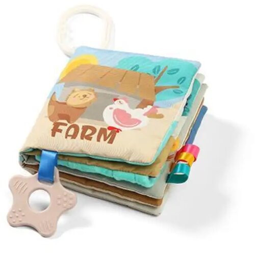 BabyOno have Fun Sensory Book edukativna knjiga kontrastnih boja s grickalicom Farm 1 kom Cene