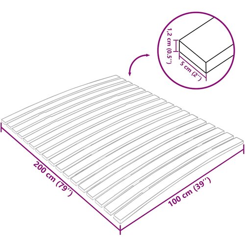  Zamjenske letvice za krevet sa 17 letvica 100x200 cm Slike