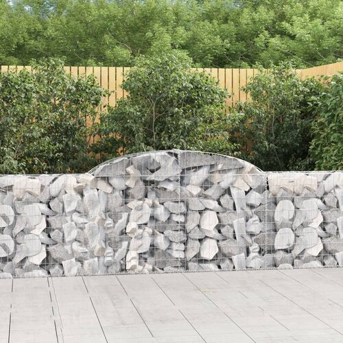 vidaXL Obokane gabion košare 7 kosov 300x30x80/100 cm cinkano železo Cene
