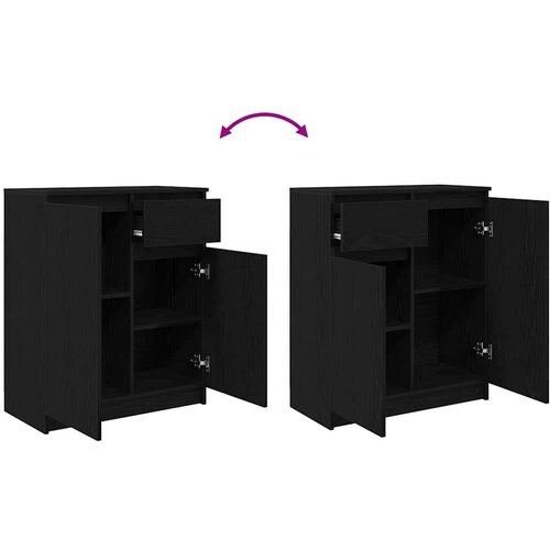 VidaXL Komoda s ladicama crni hrast 71x35x84 cm konstruirano drvo Slike