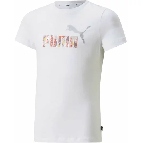 Puma ESS+BLOOM LOGO TEE G Majica za djevojčice, bijela, veličina