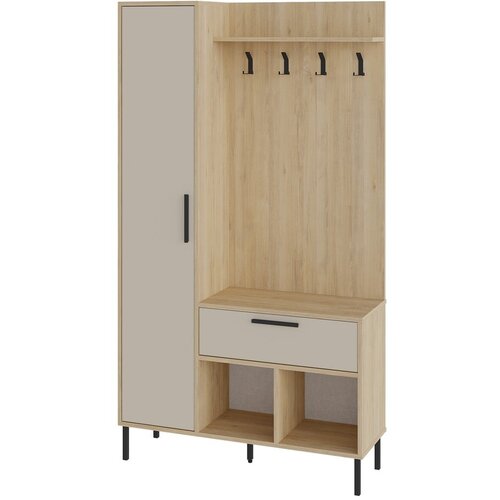 Marckeric Krem/u prirodnoj boji set za hodnik u dekoru hrasta 108x195x35 cm Heidy – Cijene
