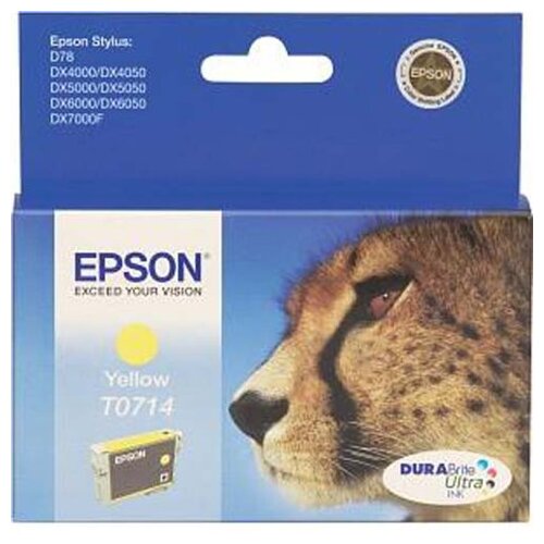 Epson T0714 ink cartridge yellow standard capacity 5.5ml 1-pack blister without alarm Cene