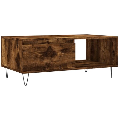 Maison Chic Klubska mizica - kavna mizica - Nizka mizica dimljeni hrast 90x50x36,5 cm inženirski les, (21754236) Cene