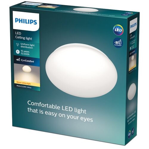 Philips LED okrogla stropna svetilka Moire (10 W, &amp;Oslash; x V: 24 x 5 cm, Topla bela) Slike