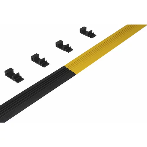 EHA Robni profil, za daljšo stran industrijske rešetke, na tek. m, maks. dolžina 30 m, črne / rumene barve