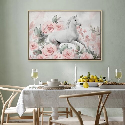  Slika - Gallop Among the Roses (1 Part) Wide 120x80 U prirodnom drvenom okviru Slike