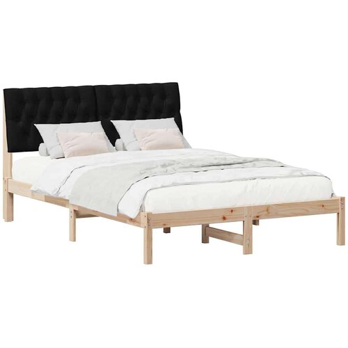 VidaXL krevetni okvir s tapiciranim uzglavljem smeđa 135 x 190 cm Slike