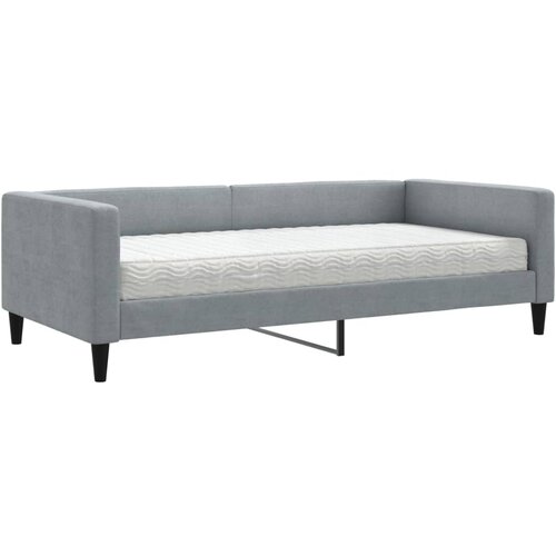 vidaXL Dnevna postelja z vzmetnico svetlo siva 100x200 cm blago, (20787876) Cene