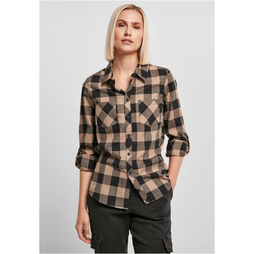 UC Curvy Ladies Turnup Checked Flanell Shirt black/softtaupe Slike