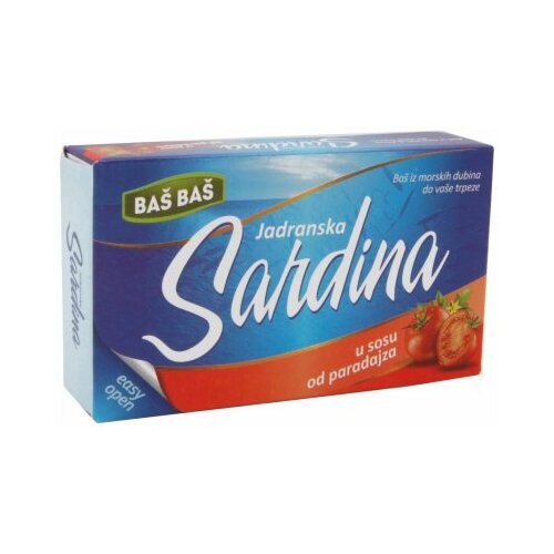 Baš Baš Jadranska sardina u sosu od paradajza 100g limenka Cene