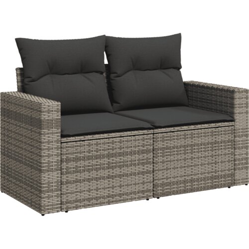  11-dijelni set vrtnih sofa od poliratana s jastucima sivi Siva Slike
