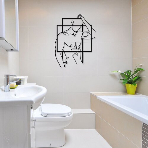 Wallity zidna dekoracija Fit Man, 39x51cm, Crna Cene