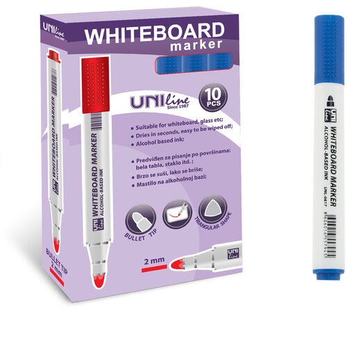 Uni Line marker za belu tablu sa okruglim vrhom UNL-0617 plavi Slike