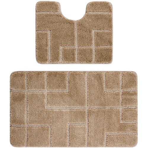 RugsX Kopalni&scaron;ke preproge Dvodelni kopalni&scaron;ki set preproga SUPREME LINES, l 60x100 cm Bež Cene
