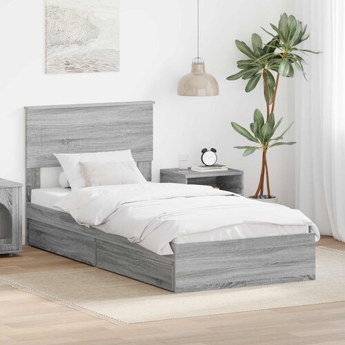  Krevet s od storage Siva Sonoma 100 x 200 cm Konstruirano drvo Cene