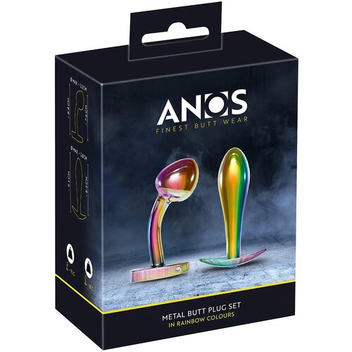 Anos Metal Butt Plug Set in Rainbow Colours Slike