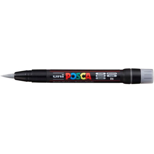 POSCA Uni flomaster; konica čopič; srebrn, (22005637) Cene