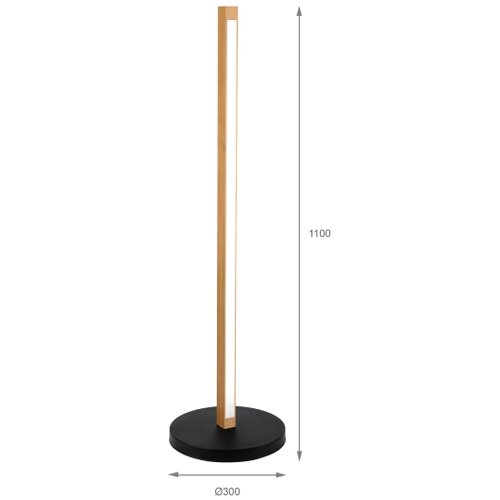  led podna lampa verde LED/18W/230V 3000K hrast/crna Slike